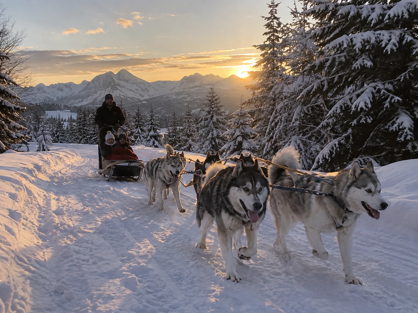 Chiens de traîneau, sortie privée