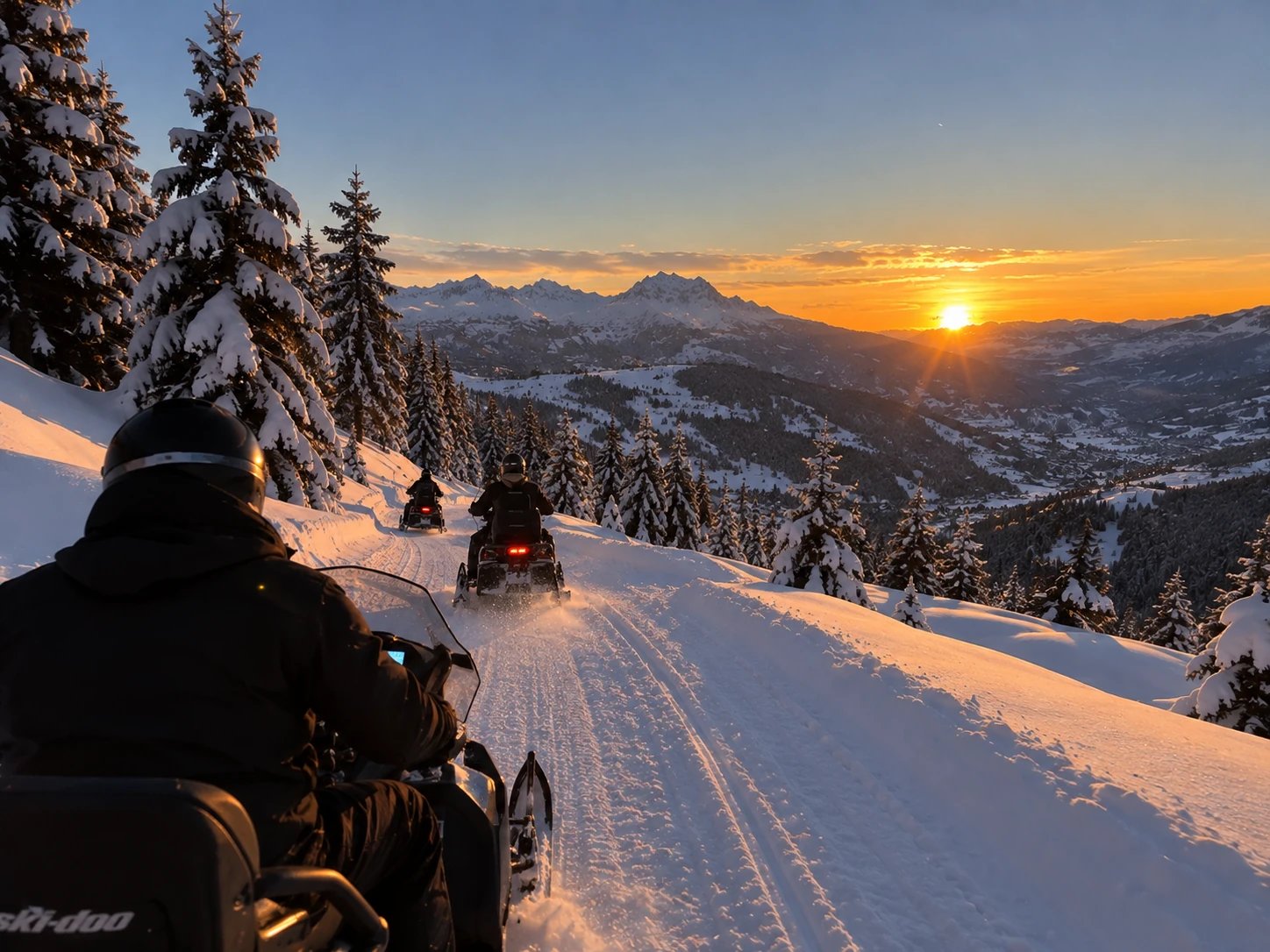 Motoneige avec guide